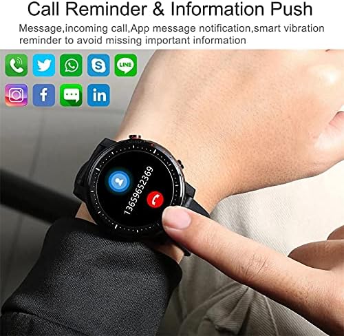 Hing Men's Smart Watch IP68 Propertício de toque integral Equipamento esportivo com função de monitoramento,
