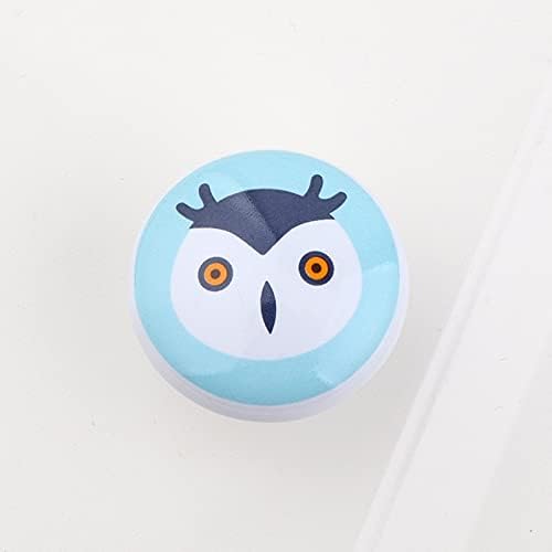 Owl Ceramic lida com botões de desenho animado gaveta de armário de guarda -roupa para crianças