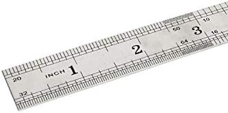 X-dree escolar lados duplos aço inoxidável 15 cm de 6 polegadas Métrica Medição Régua reta (Escuela de