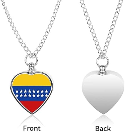 Bandeira de Gran Colômbia colar de urna de estimação para cinzas liga coração cremação jóias pendente