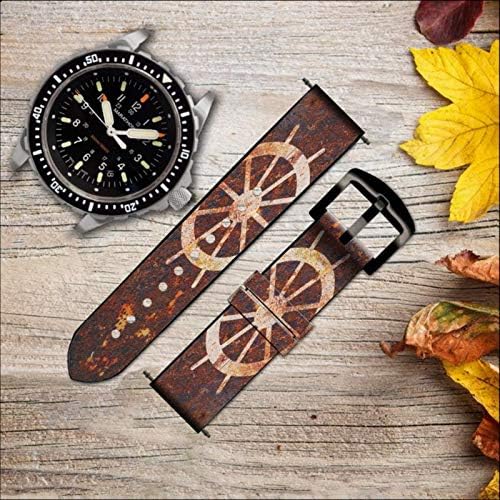 CA0433 RODA DE Navio Rusty Texture Leather & Silicone Smart Watch Band Strap for Wristwatch Smartwatch Smart Watch