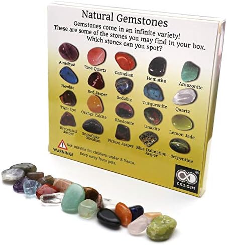 Jovivi 20 Mini Crystal Gemtones Chakra Stone Healing Balancing Kit com caixa para colecionadores,