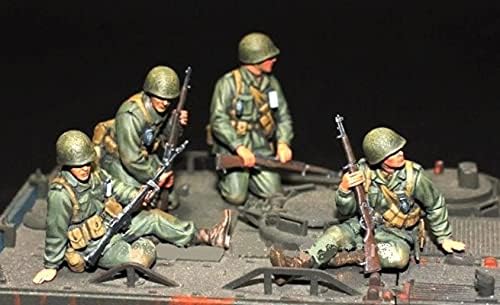 Goodmoel 1/35 WWII US Tank Corps Resina Soldier Modelo Kit/Kit em miniatura não montado e sem