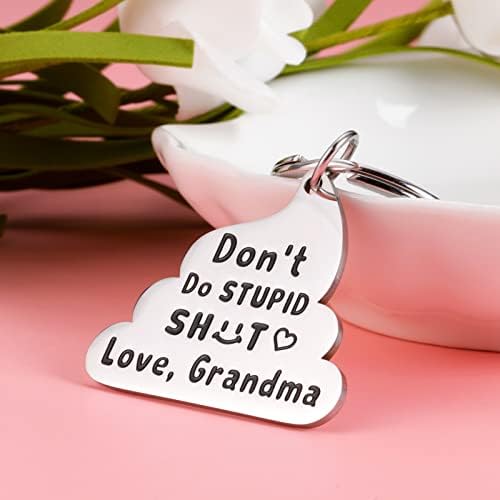 Presentes engraçados dos namorados para neta neta Keychain do avó de aniversário Don't Fee Stupi Gag Presentes