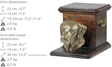 Labrador Retriever, Memorial, urna para as cinzas de cachorro, com estátua de cachorro, Artdog