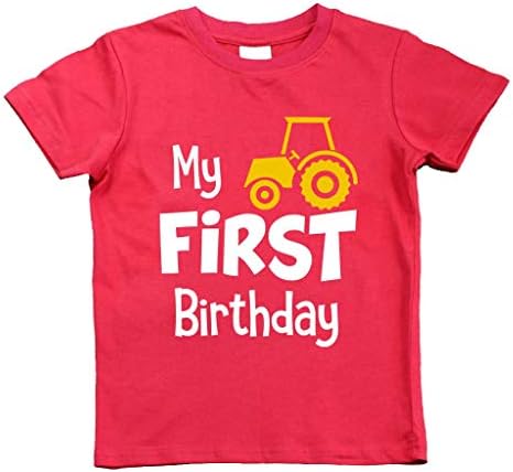 Primeiro aniversário de menino minha primeira construção de camisa de trator Presentes de um ano