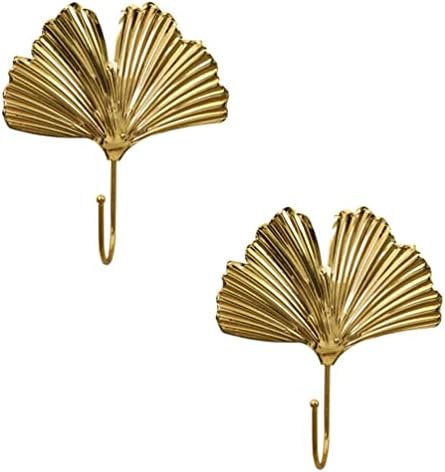 Cabides de cabilos para cabides pesados ​​folhas douradas ganchos de parede decorativos: ganchos de ouro para