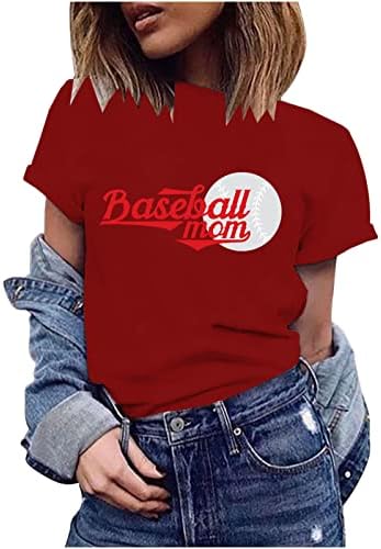 Tops femininos de verão Basic Basic Baseball letra t camisetas