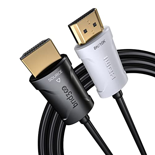 Bridgee Certified Fiber HDMI 2.1 Cabo, Ultra de alta velocidade 48 Gbps 8k@60Hz, 4K a 120Hz Cord