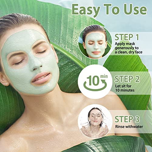 Cuidados com a máscara facial Lavone - Máscara de chá verde Produtos de cuidados com a pele, limpeza profunda, removedor de cravos, minimizador de poros, hidratação, iluminação, controle de óleo para mulheres e homens