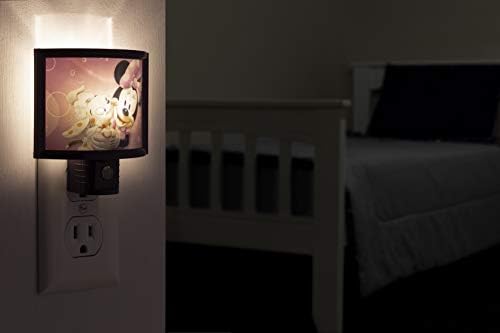 Disney Minnie Mouse Wrap Shade LED Night Light, Plug-In, Dusk to Dawn, Decoração de quarto de meninas, listado