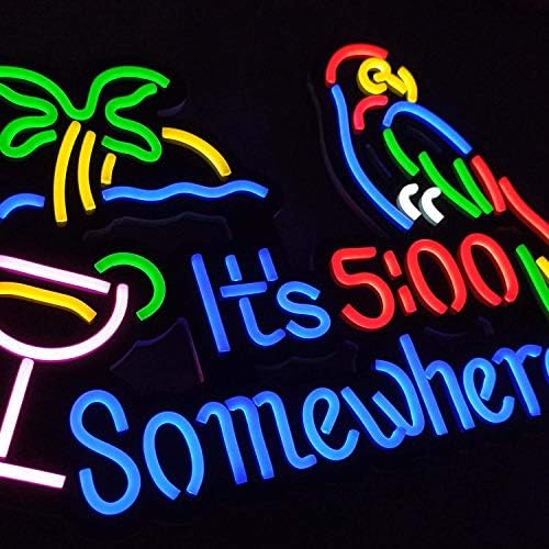 São 5:00 alguns onde e papagaio liderado por néon sinal de neon luz de parede para cerveja bar club de