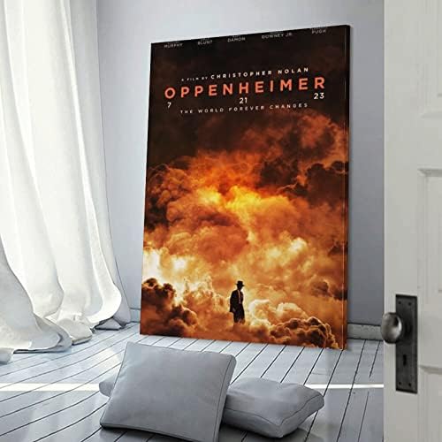 Poster de filme Oppenheimer Canvas Art Poster Arte da parede Imprimir Modern Family Bedroom Decor 24x36inch