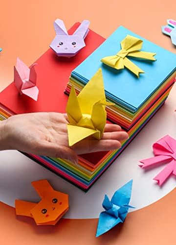 100 folhas coloridas documentos de origami colorido colorido quadrado lençóis kits de artesanato fáceis