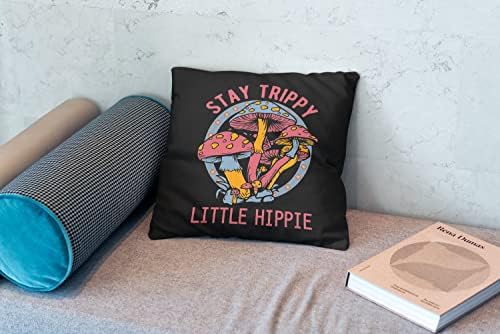 Fique pequeno Hippie Throw travesseiro de travesseiro 18 ″ × 18 ″, capa de almofada decorativa