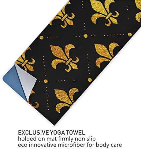 Aunhenstern Yoga Blanket Fleur-de-Lis-Retro-Gold Yoga Towel Yoga Mat Toalha