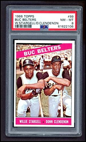 1966 Topps 99 BUC Belters Willie Stargell/Donn Clendenon Pittsburgh Pirates PSA PSA 8.00 Piratas