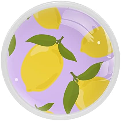 Botões para armários e gavetas, botões de gabinete puxa a gaveta redonda de padrão de limão desenhados