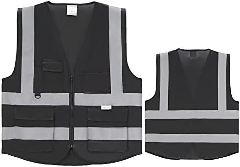 Colete de segurança reflexivo de Worcbgio com bolsos de alta visibilidade de faixa para homens
