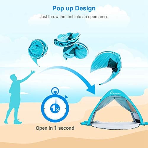 Wolfwise upf 50+ Easy Pop Up Beach Tent Sun Shelter Instant Instant Automatic Sport Umbrella Baby Canopy