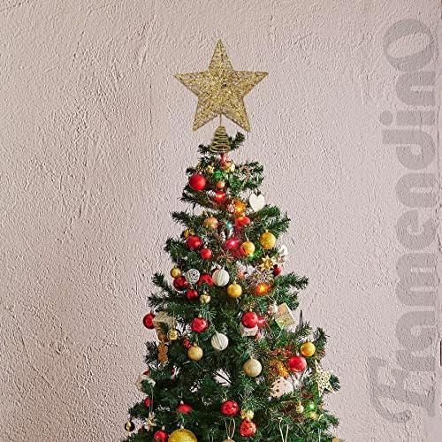 FRAMENDINO, Treça de Natal Topper Glitter Star para Ornamento de Natal de Festas Interior