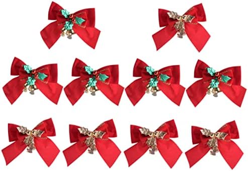 ABAODAM 20PCS Christmas Bow Ornamentos de natividade Adornos para de Natal Armadias de fita de Natal Ornamentos