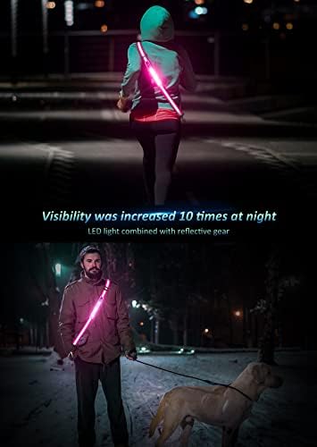 Ylzzrs liderou engrenagem de caminhada de faixa de cinto refletivo, luzes de segurança para caminhantes à noite,
