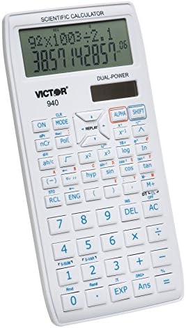 Victor 940 calculadora científica avançada de 10 dígitos com exibição de 2 linhas, exibição LCD