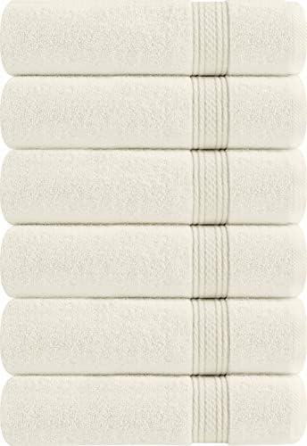 Toalhas utopia [toalhas de mão premium de 6 pacote, de algodão girado, toalhas ultra macias e altamente