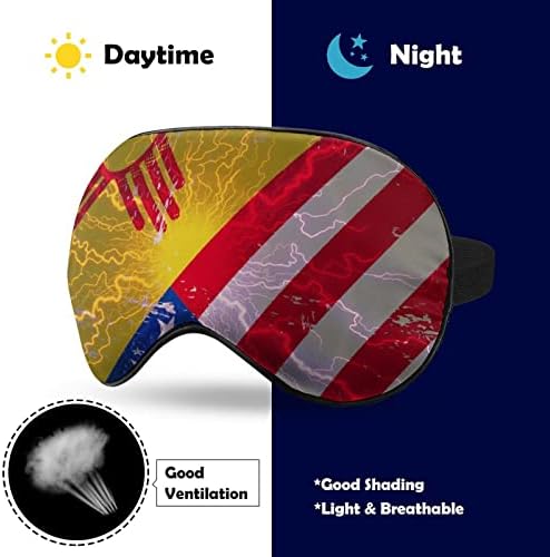 Novo México American Flag Prind Máscara Olhe Máscara Bloqueando Máscara de Sono com Correia Ajustável