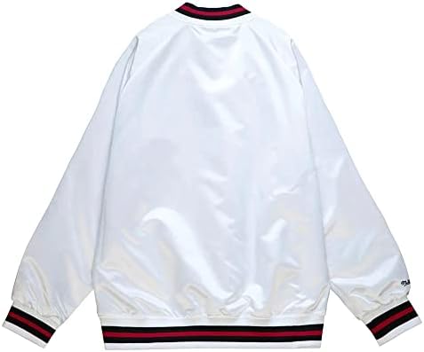 Mitchell & Ness Mens Lightweight Satin Button Up Jacket Jackets Tecnologia de conforto de roupas