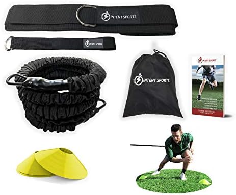Intent Sports Sports 360 ° Dinâmico Speed ​​Resistance and Assist Trainer Kit de 8 pés. Força 80 lb