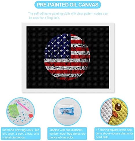 Kits de pintura de diamante de vôlei de bandeira dos EUA kits de pintura de diamante 5D DIY Full Drill Rhinestone