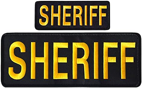Harsgs xerife remendos, manchas bordados de tamanho grande gancho e loop para colete tático, uniformes de guarda