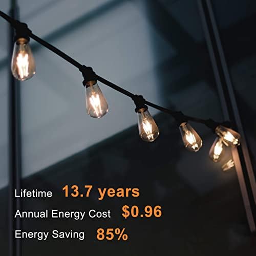 Lâmpadas TJOY Edison 6 60W Equivalente 20 pacote, lâmpadas LED vintage diminuídas, base média E26,