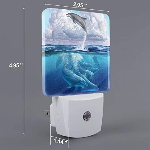 Awnevzu engraçado Dolphin Sea Night Light Plug na parede para crianças plug in LED Nightlight Auto Sensor