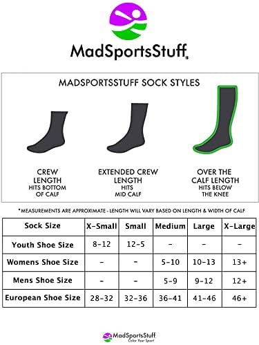 MadsportsStuff Neon Rainbow Unicorn Athletic sobre as meias da panturrilha - para futebol de softball