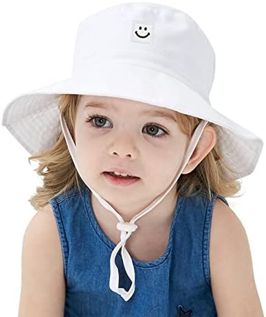 Baby Sun Hat Hat Smile Face Costo Capéu Sun UPF 50+ Proteção Sun Proteção Ajustável Chapéus para Meninas para meninos