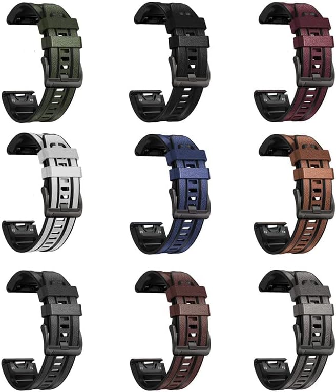 DJDLFA nova pulseira de 22/26mm para Garmin Fenix ​​7 7x 6 6x Pro 5 5x mais 3hr Smart Watch Leather