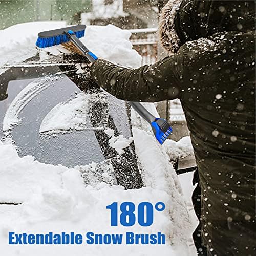 Brush de neve de carro Wesbrite e raspador de gelo destacável com alça longa de 38 polegadas, alça de espuma,