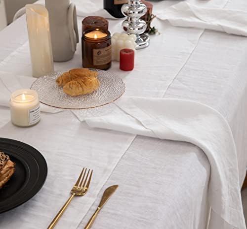 Tala de mesa de linho de linho de linho lavados toalhas de linho francês para mesas de retângulo de 1,80m 60x144inches,