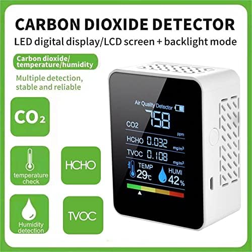 Quesheng multifuncional 5in1 CO2 Medidor Digital Testador de umidade Digital Detector de dióxido