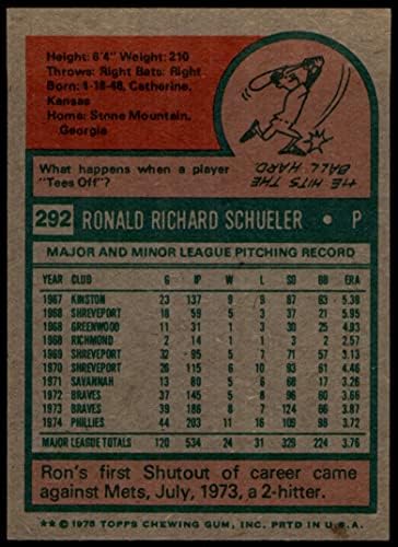 1975 Topps 292 Ron Schueler Philadelphia Phillies NM+ Phillies