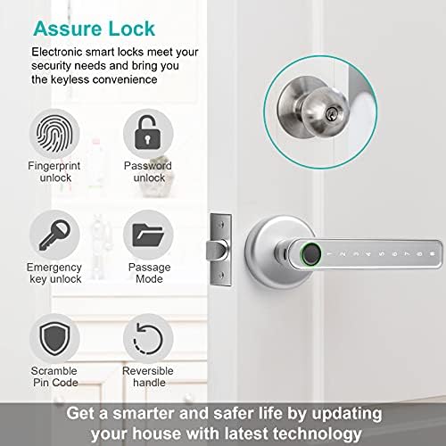 Putmax Smart Door Lock, Manusea de trava da porta sem chave com teclado, trava biométrica da porta