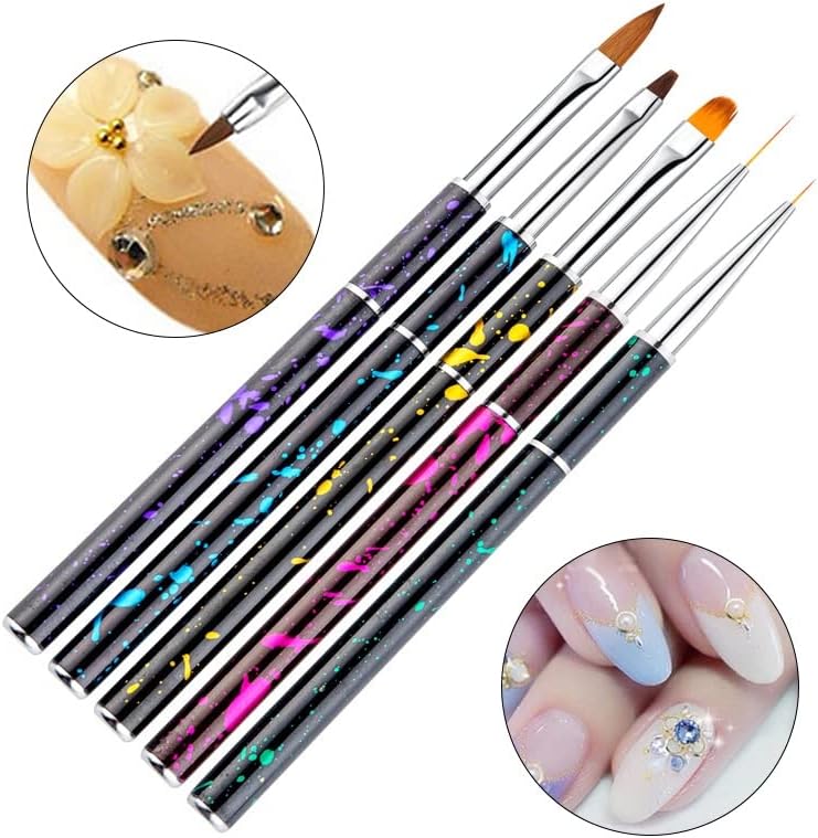 Sawqf Manicure Pintura Brush Pen Metal Stripes Acrílico Desenho de unhas Desenho de linhas de gel Ferramentas de
