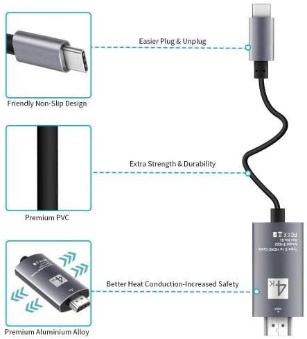 Cabo de onda de caixa compatível com Bang & Olufsen Beoremote Halo - SmartDisplay Cable - USB tipo C para