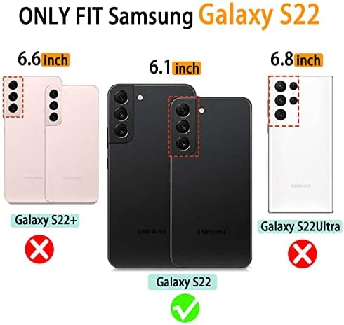 Caso da carteira Vanavagy para Galaxy S22, Campa de couro Folio Phone Fit Magnetic Car Month com RFID