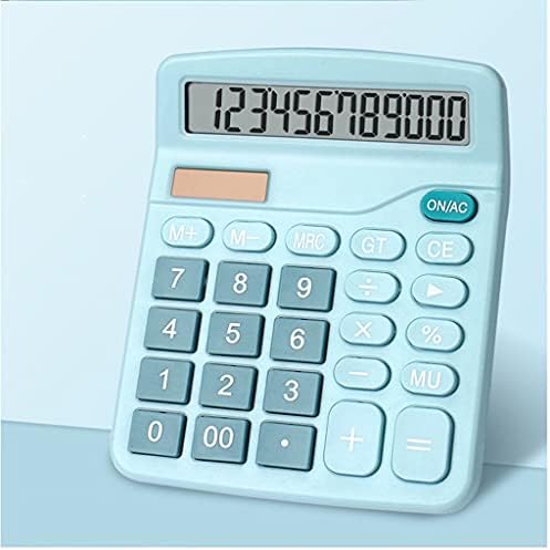 CuJux azul rosa de 12 dígitos calculadora solar Buttons grandes ferramentas de contabilidade financeira