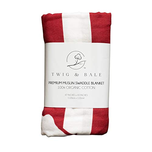 Twig & Bale Indiana Baby Blanket Organic Cotton Muslin Swaddle Planta - 47 x 43 - Fãs de Indiana