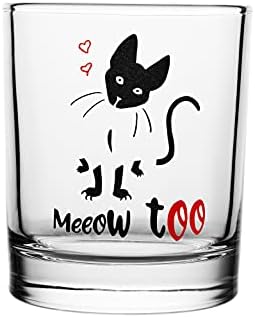 Kitti Kittipie Duo Glassescouples - Glassware SetDog & Cat Design - Bebida de bebida fofa e ela, namorada,